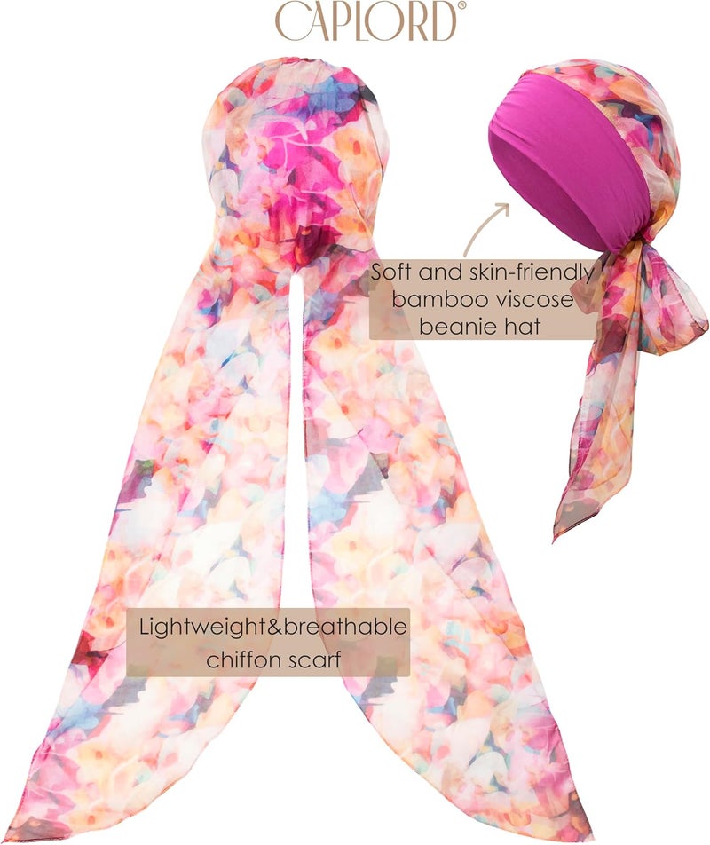 CAPLORD Head Scarf for Women Skull Cap Chemo Patients Headwear Cancer Hair Loss Scarf Headwrap Cover Hat Turban Covering Wrap - Image 4